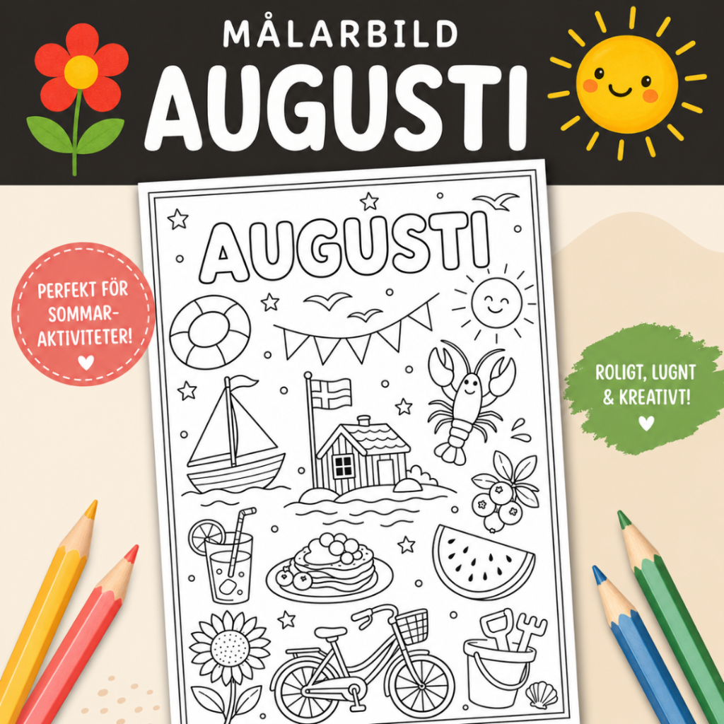 Målarbild för augusti
