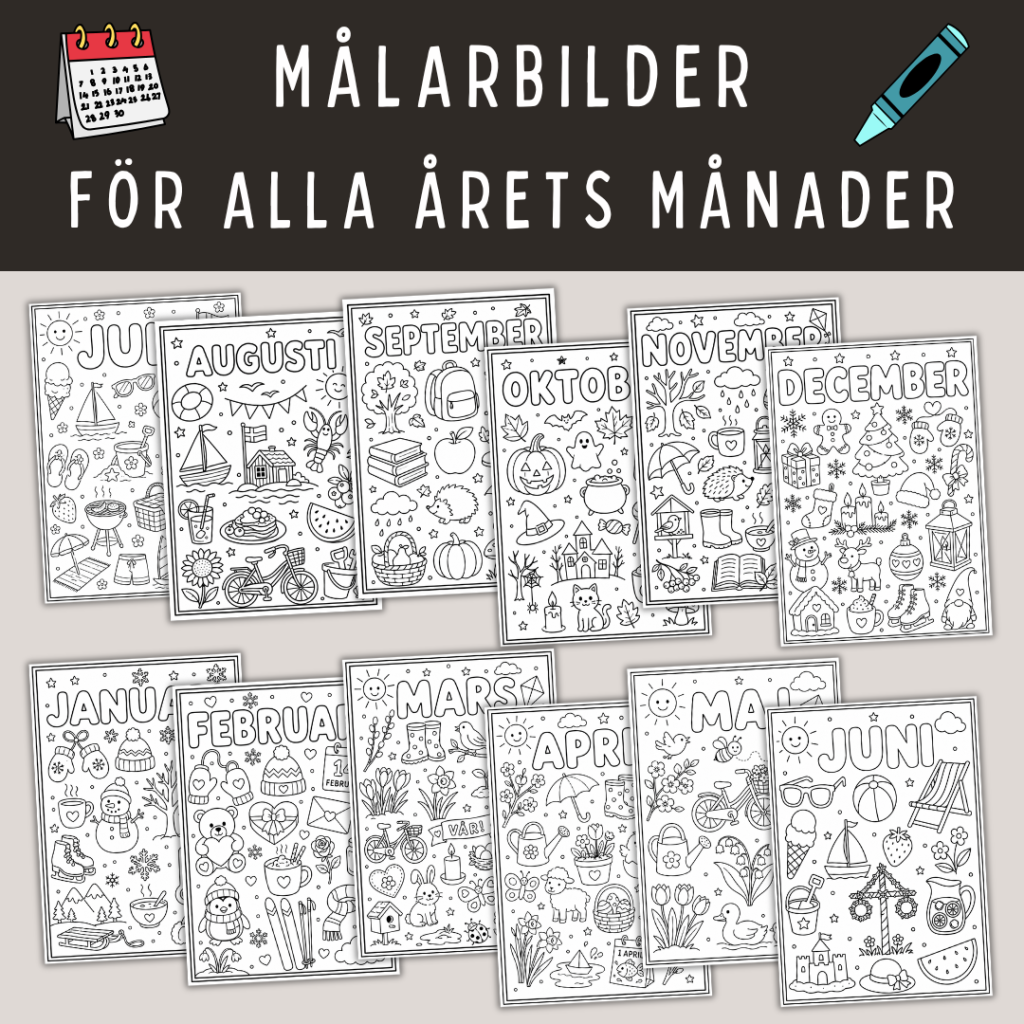 Målarbilder för alla årets månader