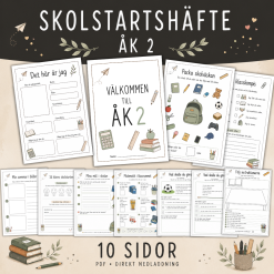 Skolstartshäfte åk 2 med 10 roliga och lärorika aktiviteter