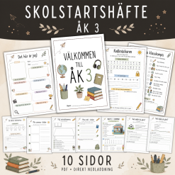Skolstartshäfte Åk 3 med 10 roliga och lärorika sidor