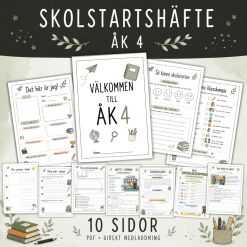 Skolstartshäfte åk 4 med 10 roliga och lärorika uppgifter