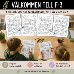 Målarbilder till skolstarten för F-3