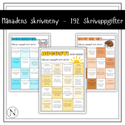 Månadens skrivmeny - 192 skrivuppgifter