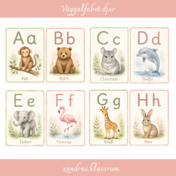 Väggalfabet djur