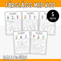 Färglägg med kod - Halloween