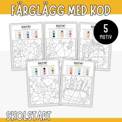 Färglägg med kod - Skolstart