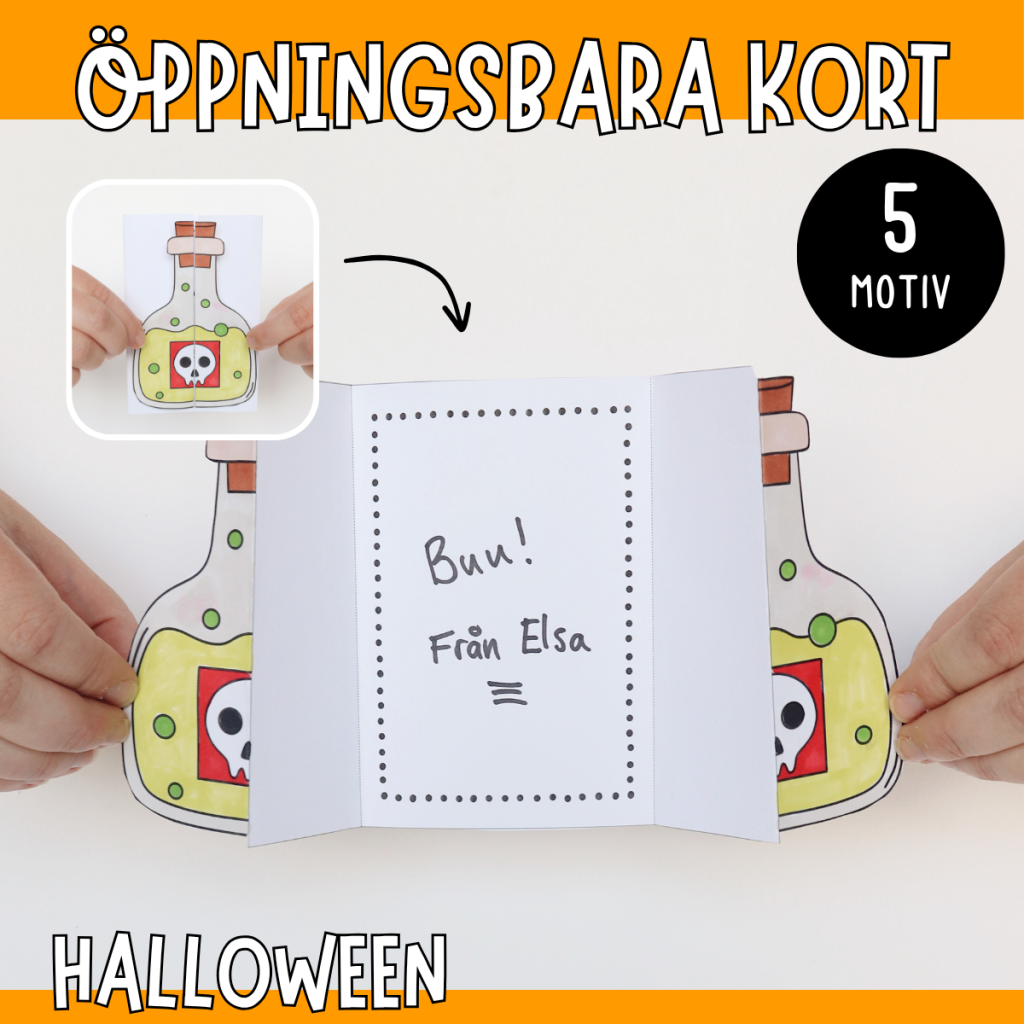 Halloweenpyssel – Öppningsbara kort till halloween