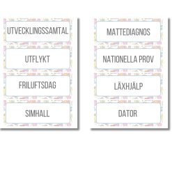 Skyltar till schemat