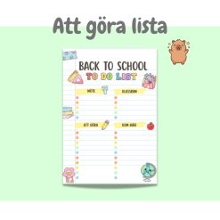 Back to school: to do list (att göra lista)