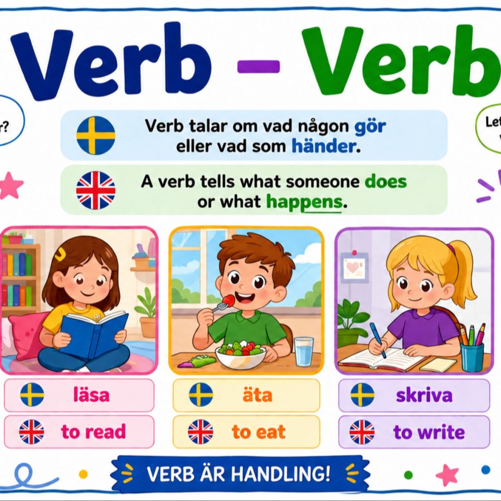 Tvåspråkiga grammatikaffischer – Svenska & Engelska
