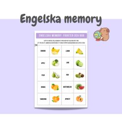 Engelska memory - frukt och bär