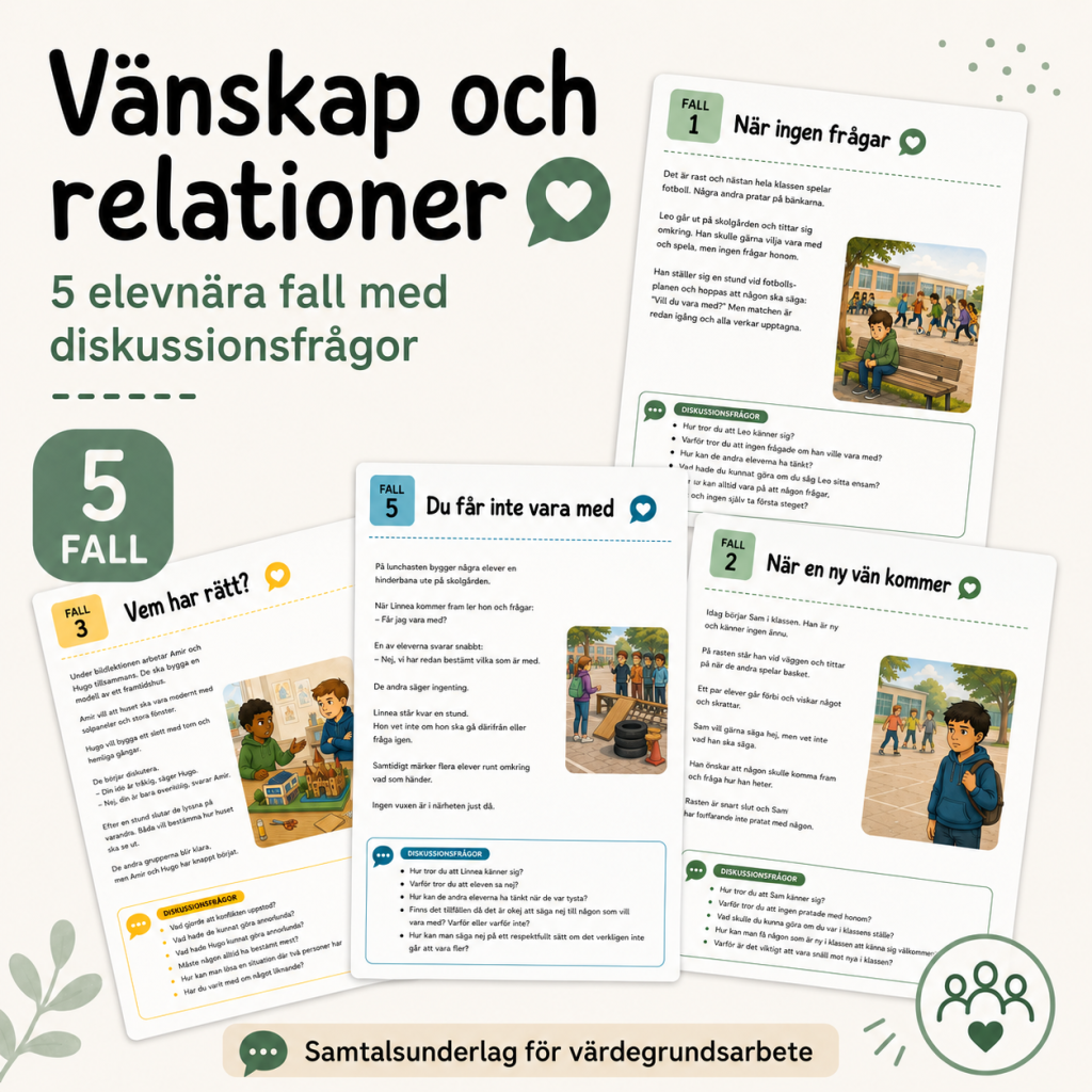 Värdegrundsfall 001 – Vänskap och relationer åk 3-6