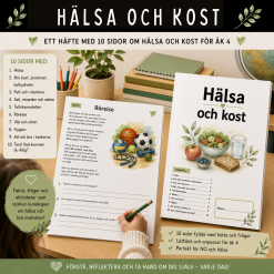 Häfte om hälsa och kost! 10 sidor med fakta och uppgifter