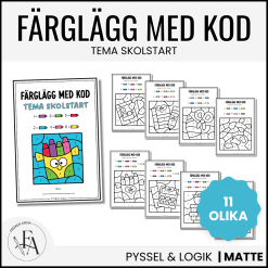 Färglägg med kod – Tema skolstart