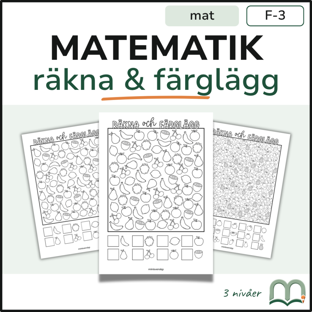 Räkna och färglägg – Frukt & bär