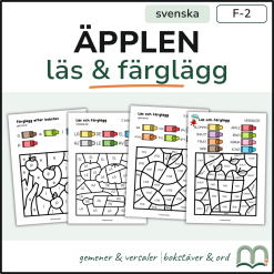 Äpplen - Läs och färglägg