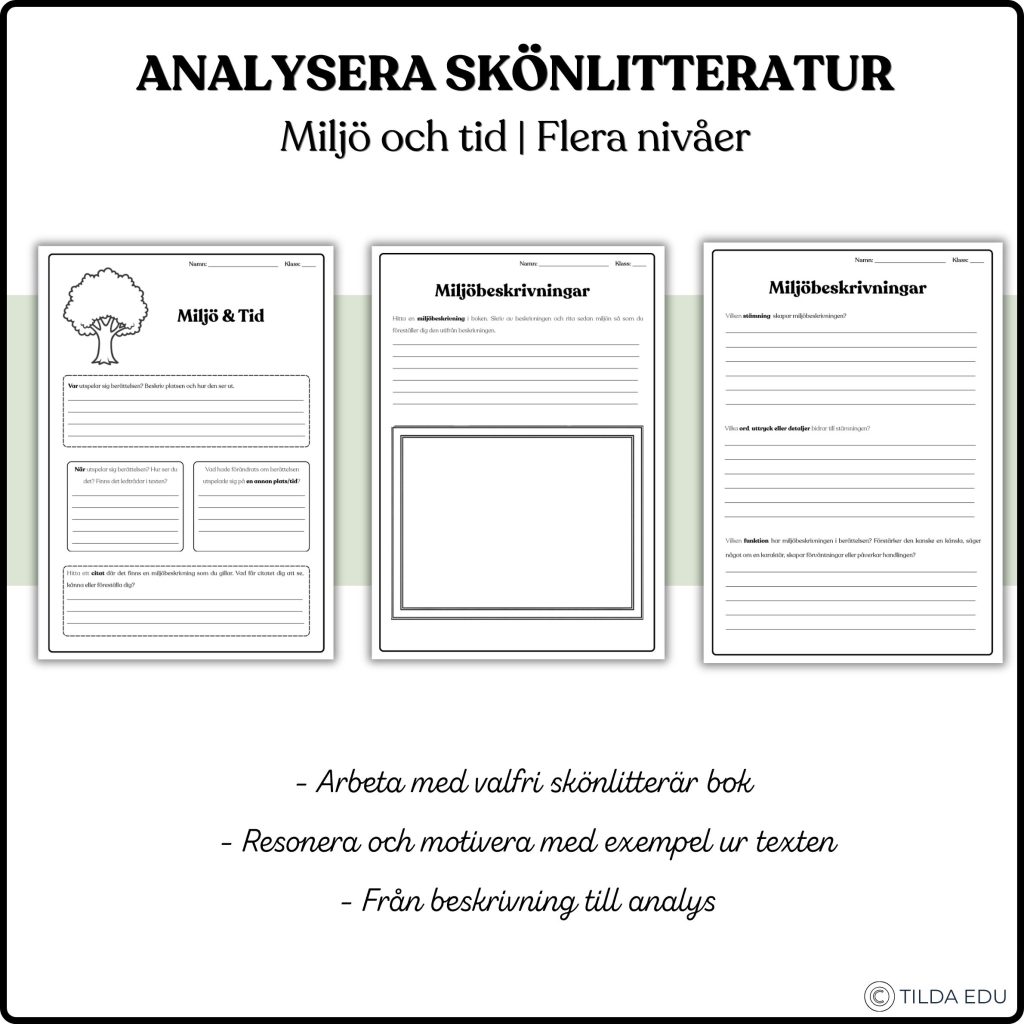 Analysera skönlitteratur – Miljö & tid