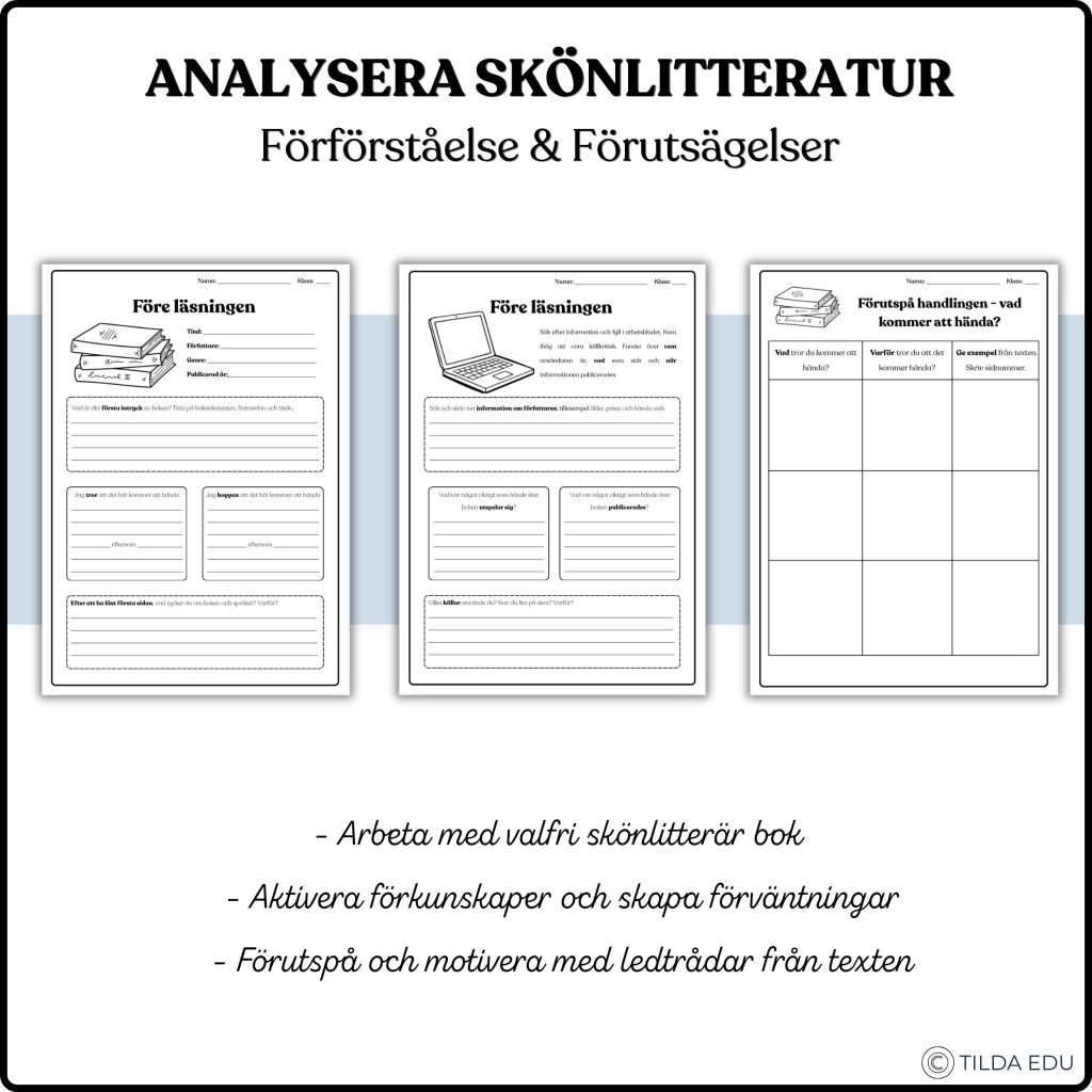 Analysera skönlitteratur – Förförståelse & förutsägelser