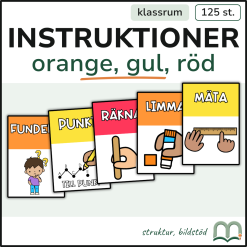 Instruktionskort - Orange, gul, röd