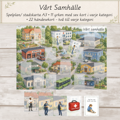 Vårt Samhälle – Montessoriinspirerat material om yrken, arbetsplatser och samhällsfunktioner