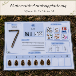 Matematik – Antalsuppfattning 0–9 | Siffra, tal & mängd| A3 och A4