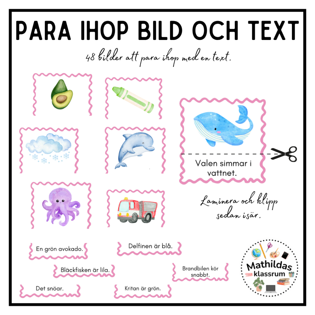 Para ihop bild och text
