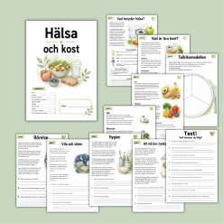 Häfte om hälsa och kost! 10 sidor med fakta och uppgifter