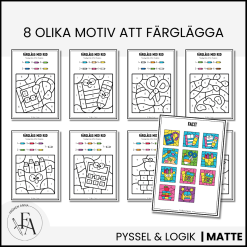 Färglägg med kod – Tema skolstart