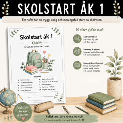 Skolstart åk 1, häfte med 10 sidor