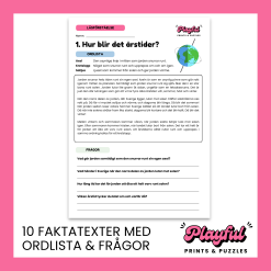 Årstider och väder – Arbetshäfte med Läsförståelse, Ordsök & Målarbilder (F–3)