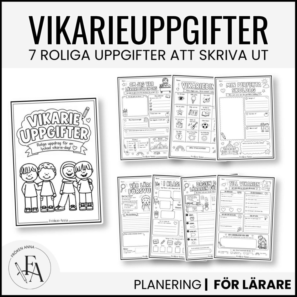 Vikariehäfte med sju vikarieuppgifter