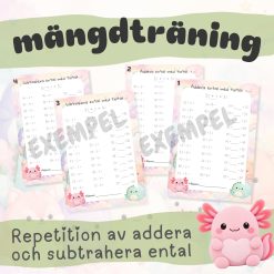 Mängdträning addera och subtrahera ental utan övergång 0-100