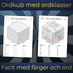Ordkub – Substantiv, Adjektiv & Verb (5 nivåer med facit)