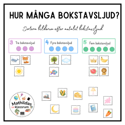 Hur många bokstavsljud? - lyssna & sortera