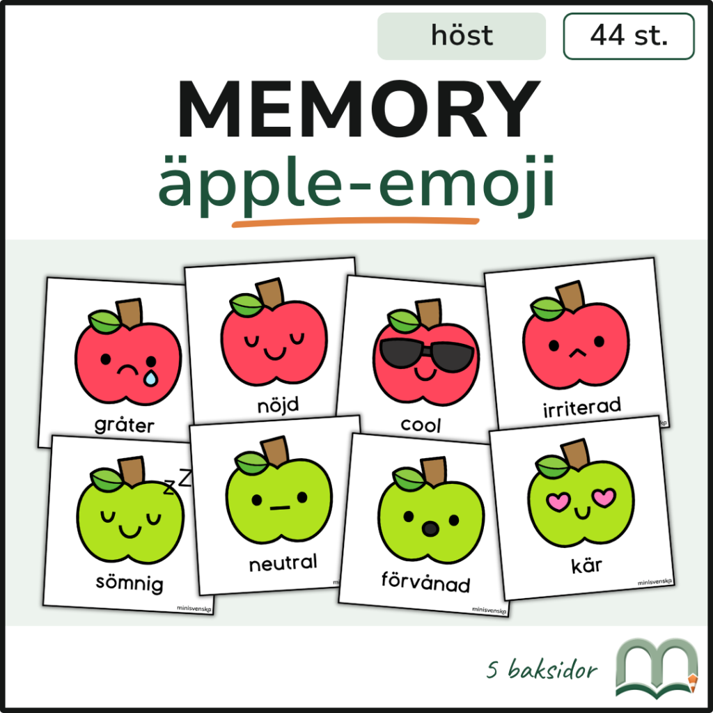 Memory – Emoji med äpplen