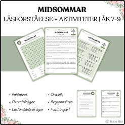 Midsommar - läsförståelse & aktiviteter | Åk 7-9