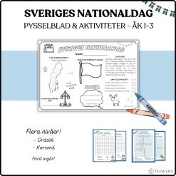 Sveriges nationaldag - Pysselblad & aktiviteter olika nivåer | åk 1-3