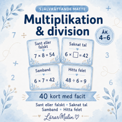 Mattekort - Multiplikation och Division