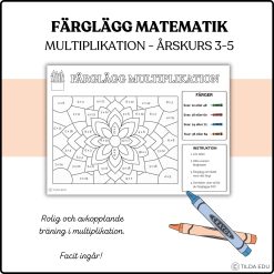 Färglägg matematik - multiplikation åk 3-5