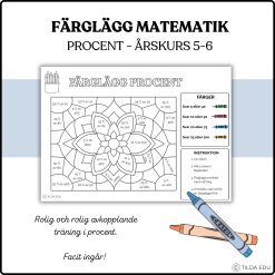 Färglägg matematik - procent åk 4-6