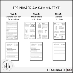 Valet 2026: Läsförståelse "Val i Sverige" i tre nivåer + korsord