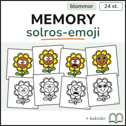 Memory - Emoji med solrosor
