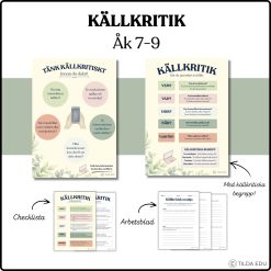 Källkritik - Posters, checklista, arbetsblad. Årskurs 7-9