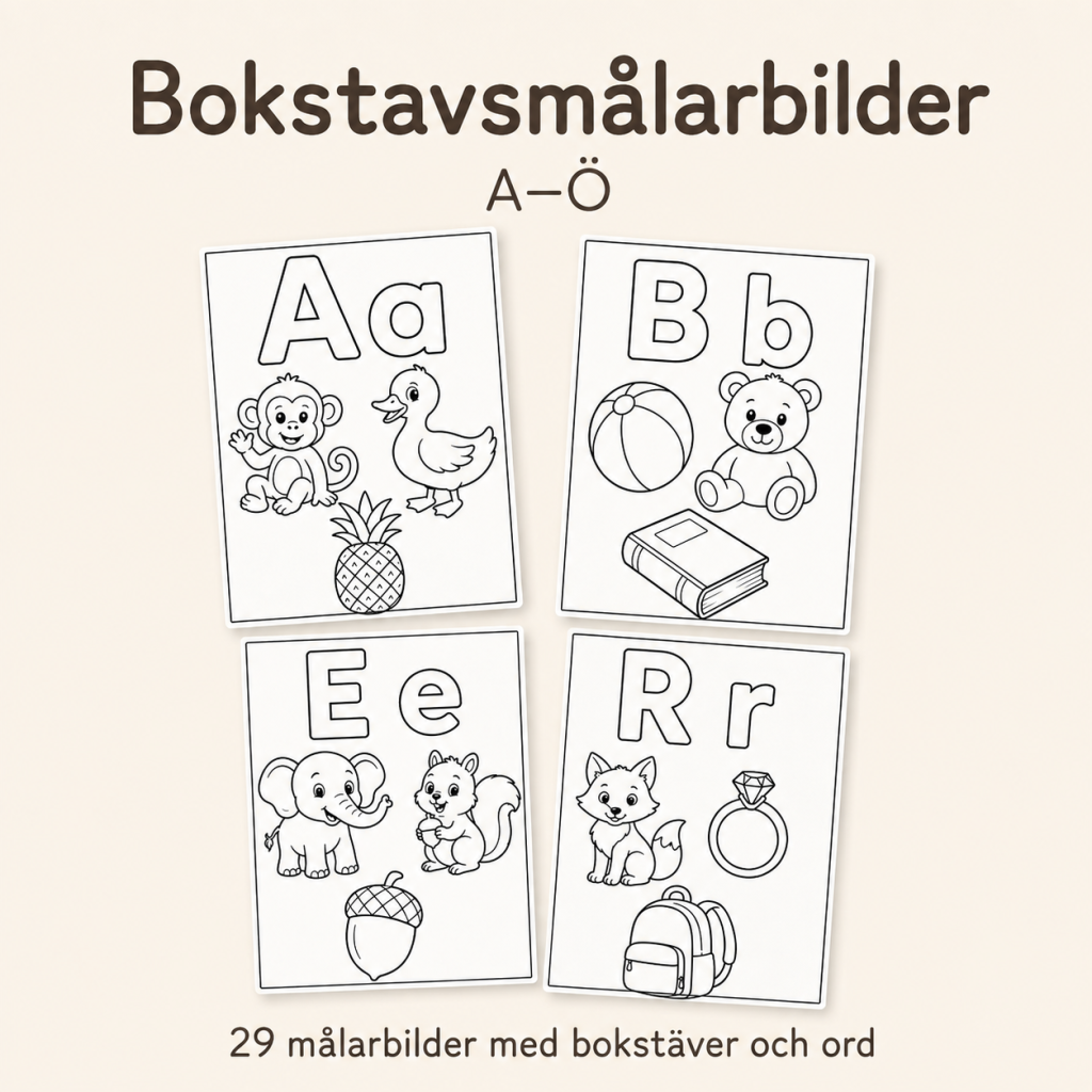 Alfabet målarbok