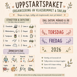 Uppstartsveckan - organisera klassrummet och tavlan