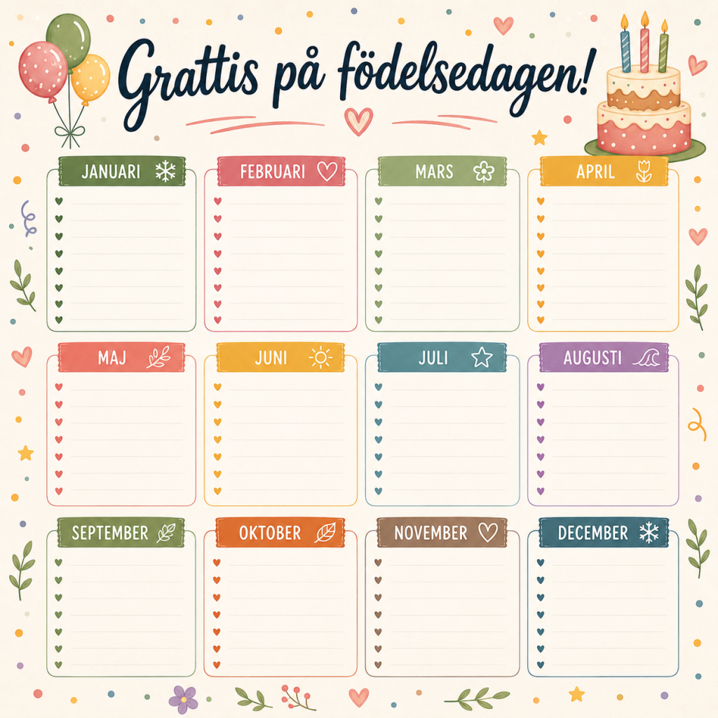 Grattis kalender