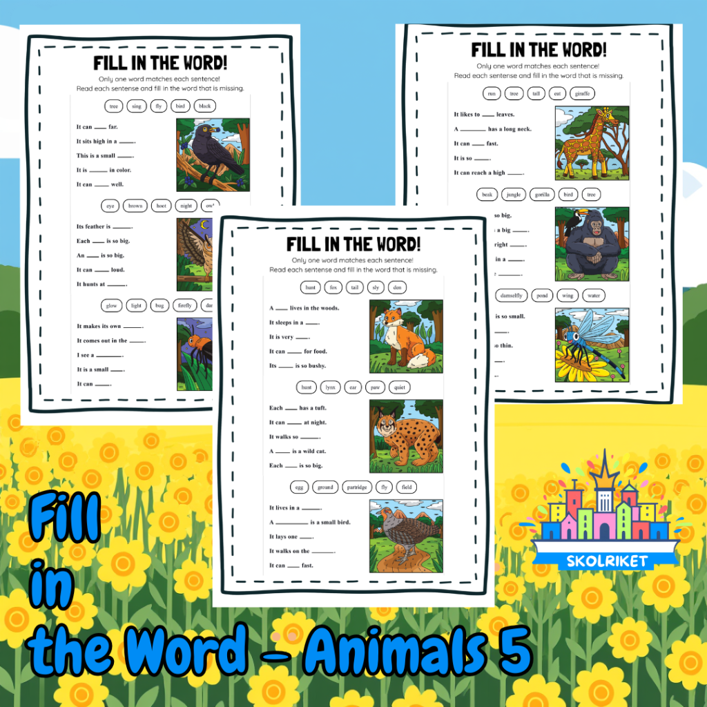 Fill in the Word – Animals 5
