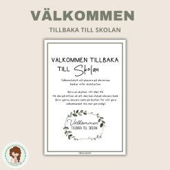 Välkomstskylt inför första skoldagen