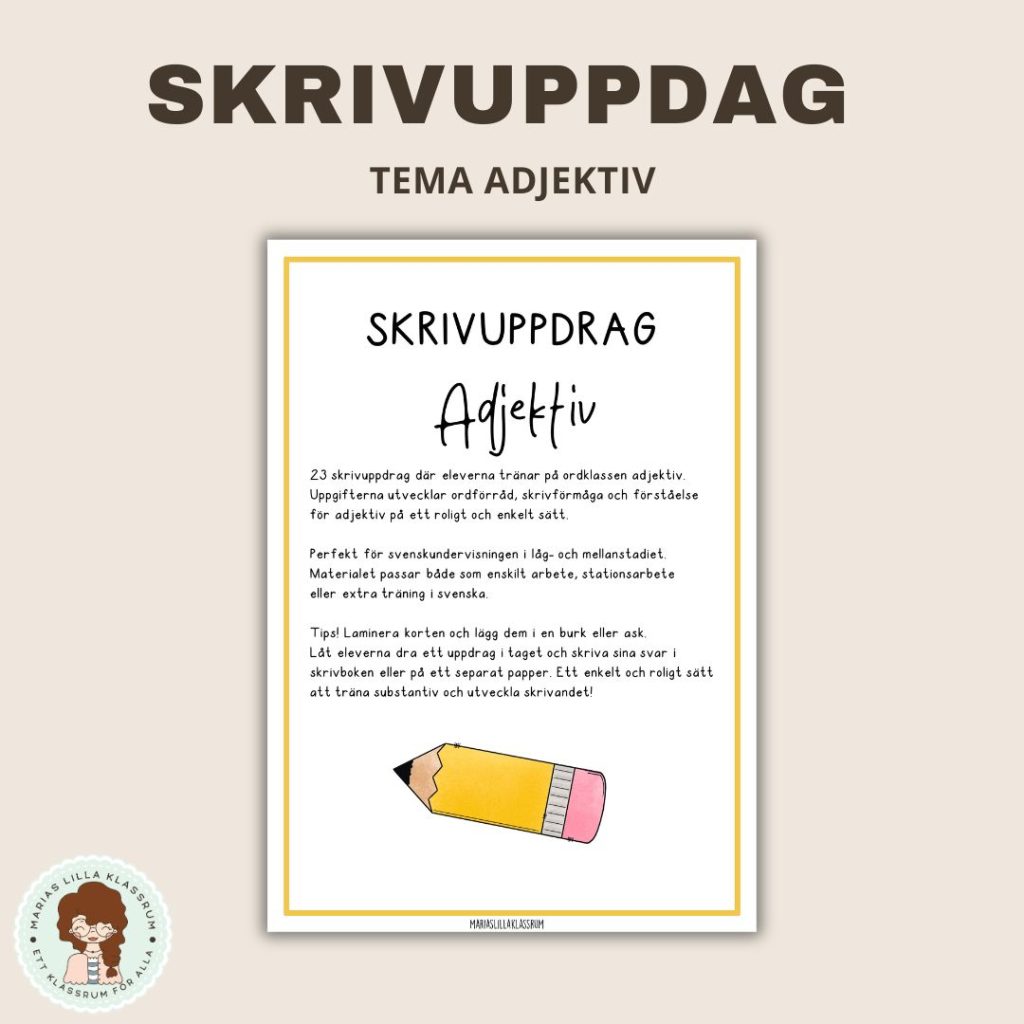 23 skrivuppdrag – adjektiv