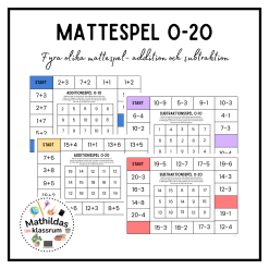 Mattespel 0-20 addition & subtraktion
